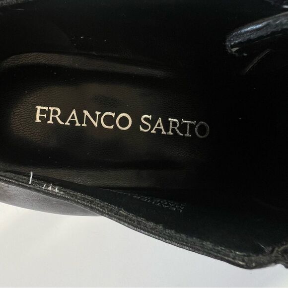 Franco Sarto L-Sync Ankle Black Leather Zip Heeled Ankle Stiletto Bootie SZ 9 - Picture 12 of 15